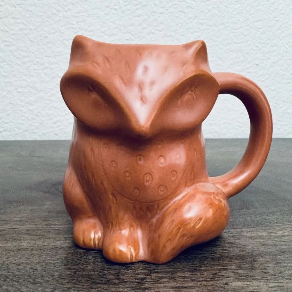 Ceramic Woodland Fox Shaped Fall Autumn Mug Cup Planter